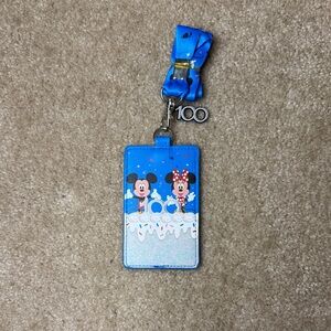 Disney x Loungefly Blue Mickey and Minnie Celebration Lanyard, NEW
